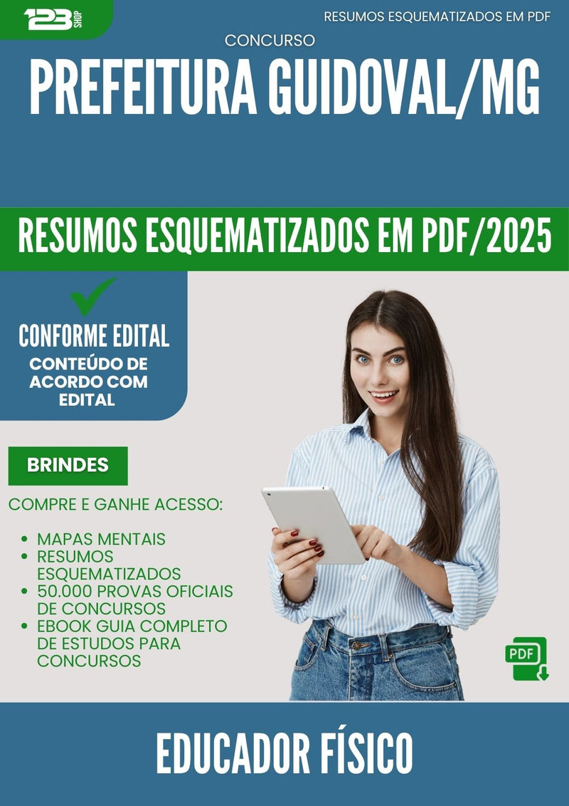 Resumos Esquematizados para Concurso Educador Fisico da Prefeitura Guidoval Mg 2025 - Conteúdo de Acordo com Edital