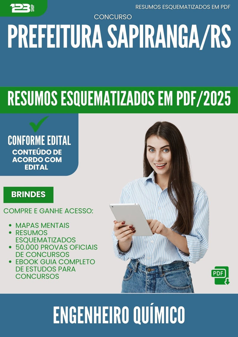 Resumos Esquematizados para Concurso Engenheiro Quimico da Prefeitura Sapiranga Rs 2025 - Conteúdo de Acordo com Edital