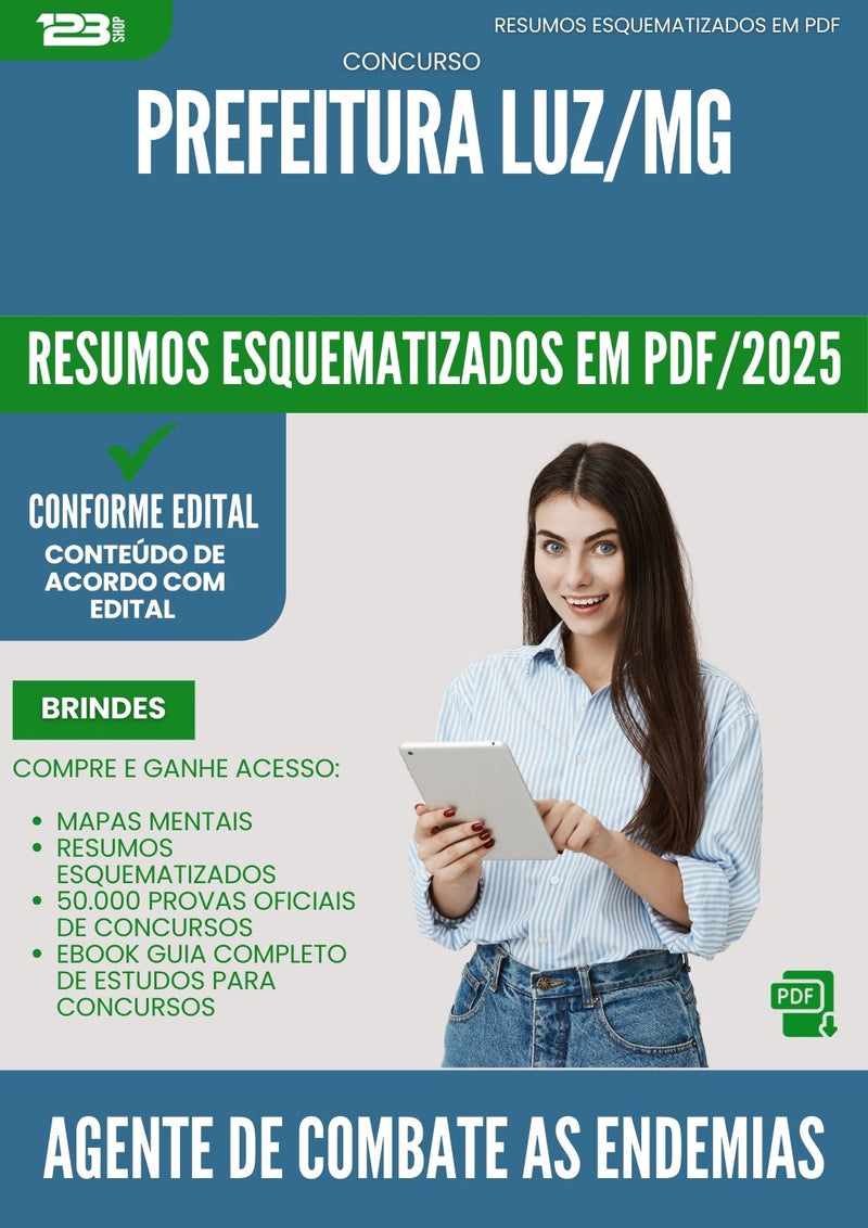 Resumos Esquematizados para Concurso Agente De Combate As Endemias da Prefeitura Luz Mg 2025 - Conteúdo de Acordo com Edital