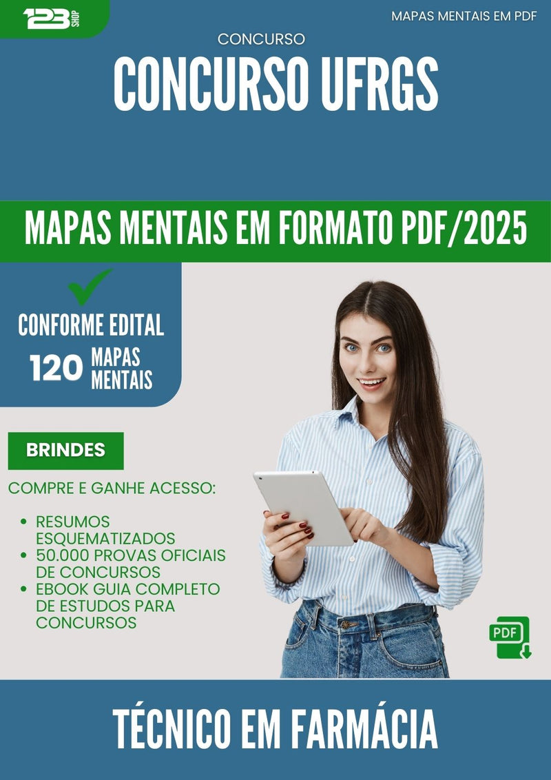 Mapas Mentais para Concurso Tecnico Em Farmacia Ufrgs 2025 - Conteúdo de Acordo com Edital