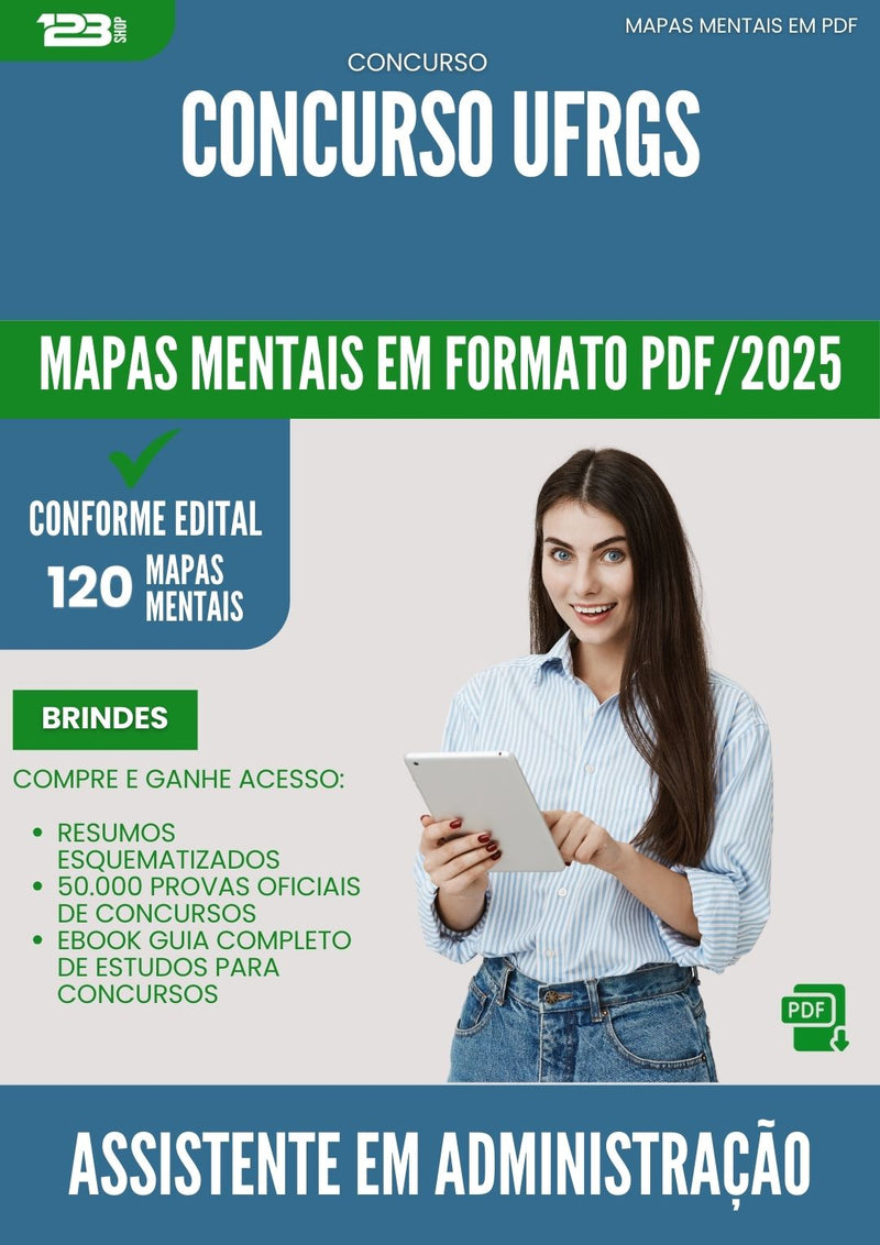 Mapas Mentais para Concurso Assistente Em Administracao Ufrgs 2025 - Conteúdo de Acordo com Edital