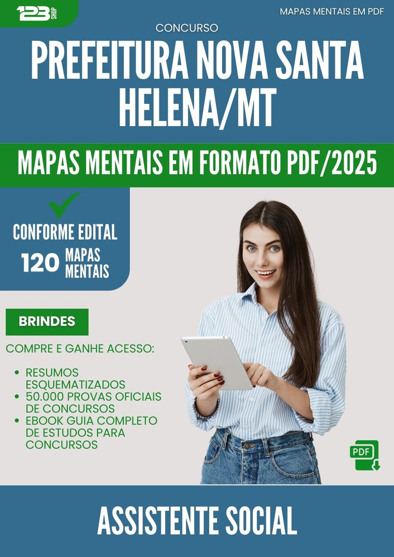 Mapas Mentais para Concurso Assistente Social da Prefeitura Nova Santa Helena Mt 2025 - Conteúdo de Acordo com Edital