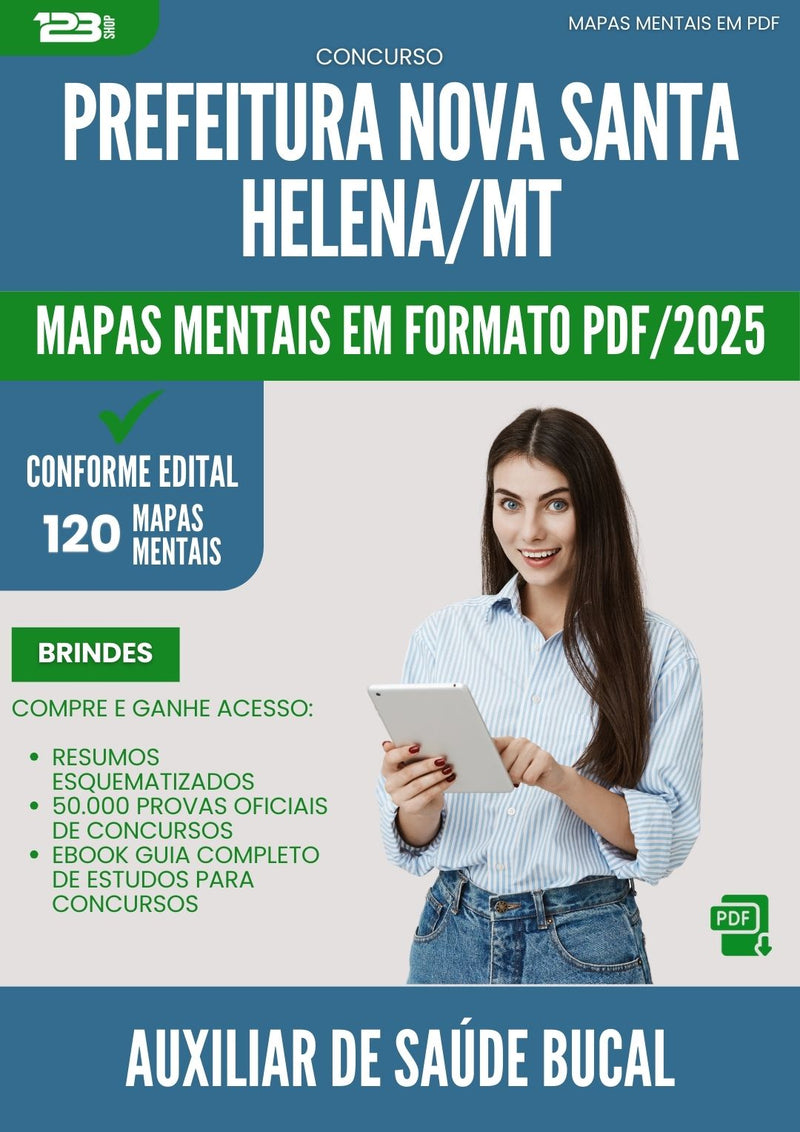 Mapas Mentais para Concurso Auxiliar De Saude Bucal da Prefeitura Nova Santa Helena Mt 2025 - Conteúdo de Acordo com Edital