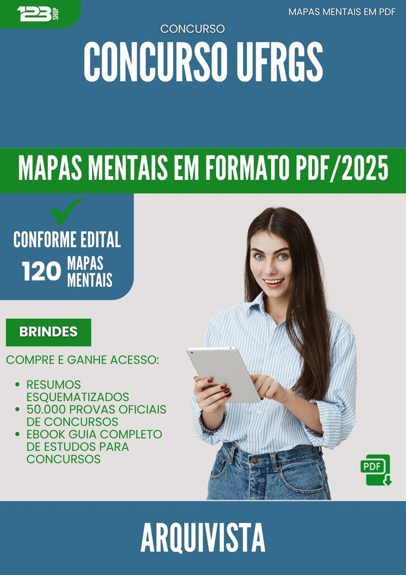 Mapas Mentais para Concurso Arquivista Ufrgs 2025 - Conteúdo de Acordo com Edital