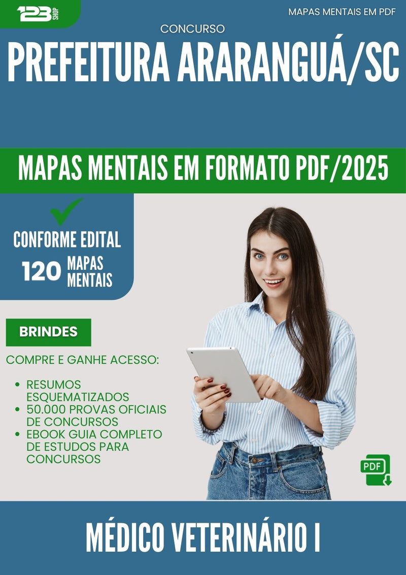 Mapas Mentais para Concurso Medico Veterinario I da Prefeitura Ararangua Sc 2025 - Conteúdo de Acordo com Edital