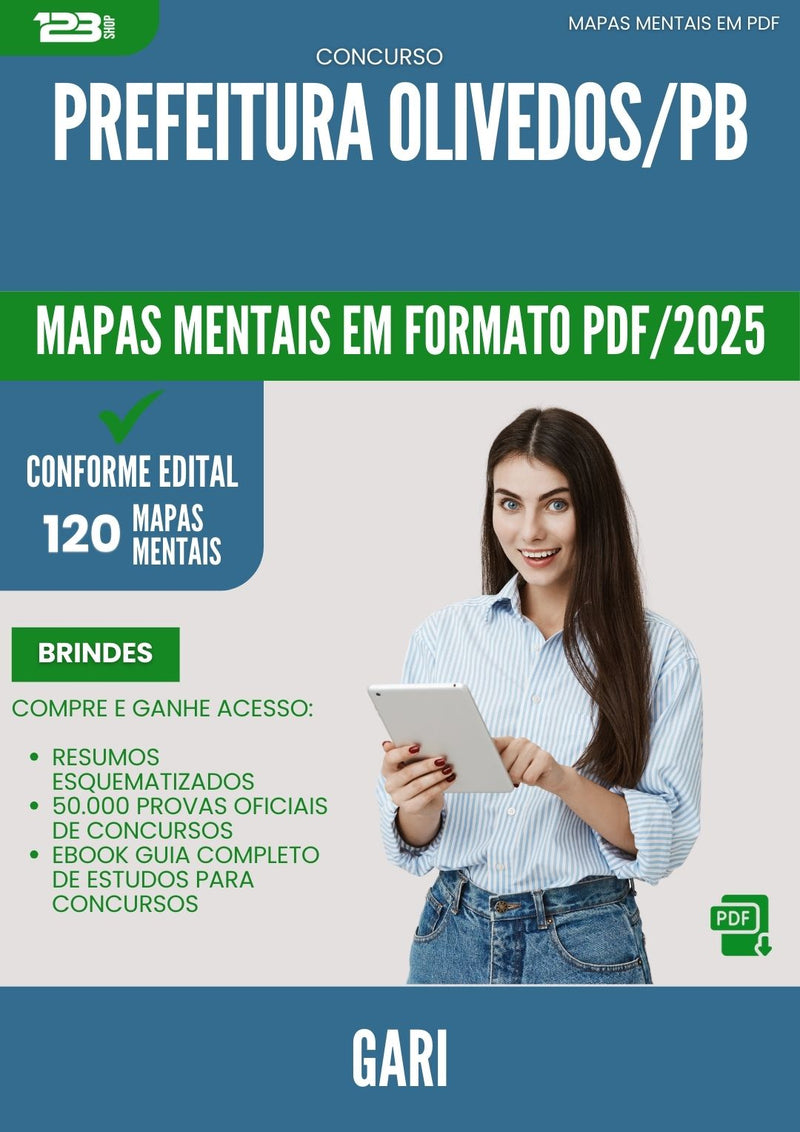Mapas Mentais para Concurso Gari da Prefeitura Olivedos Pb 2025 - Conteúdo de Acordo com Edital