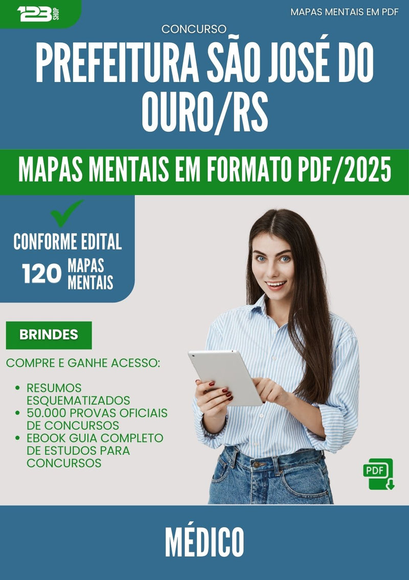 Mapas Mentais para Concurso Medico Sao Jose Do da Prefeitura Ouro Rs 2025 - Conteúdo de Acordo com Edital