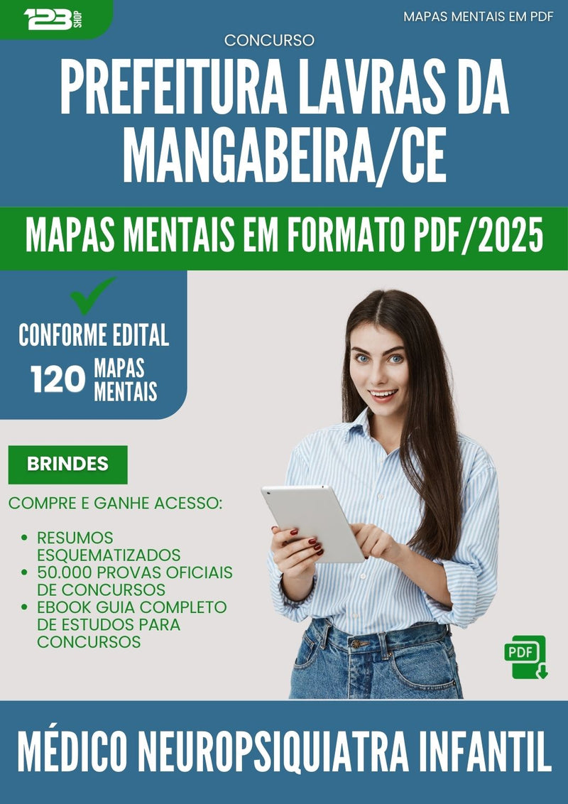 Mapas Mentais para Concurso Medico Neuropsiquiatra Infantil da Prefeitura Lavras Da Mangabeira Ce 2025 - Conteúdo de Acordo com Edital