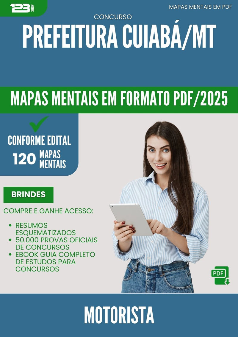 Mapas Mentais para Concurso Motorista da Prefeitura Cuiaba Mt 2025 - Conteúdo de Acordo com Edital