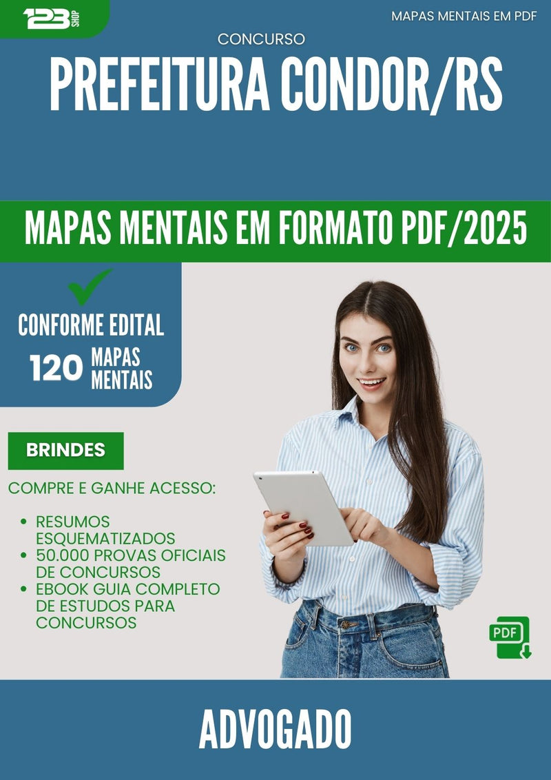 Mapas Mentais para Concurso Advogado da Prefeitura Condor Rs 2025 - Conteúdo de Acordo com Edital