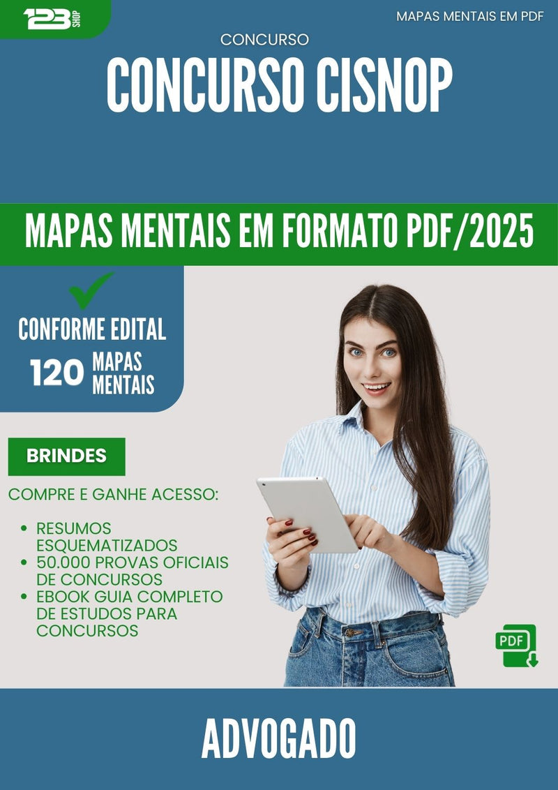 Mapas Mentais para Concurso Advogado Cisnop 2025 - Conteúdo de Acordo com Edital