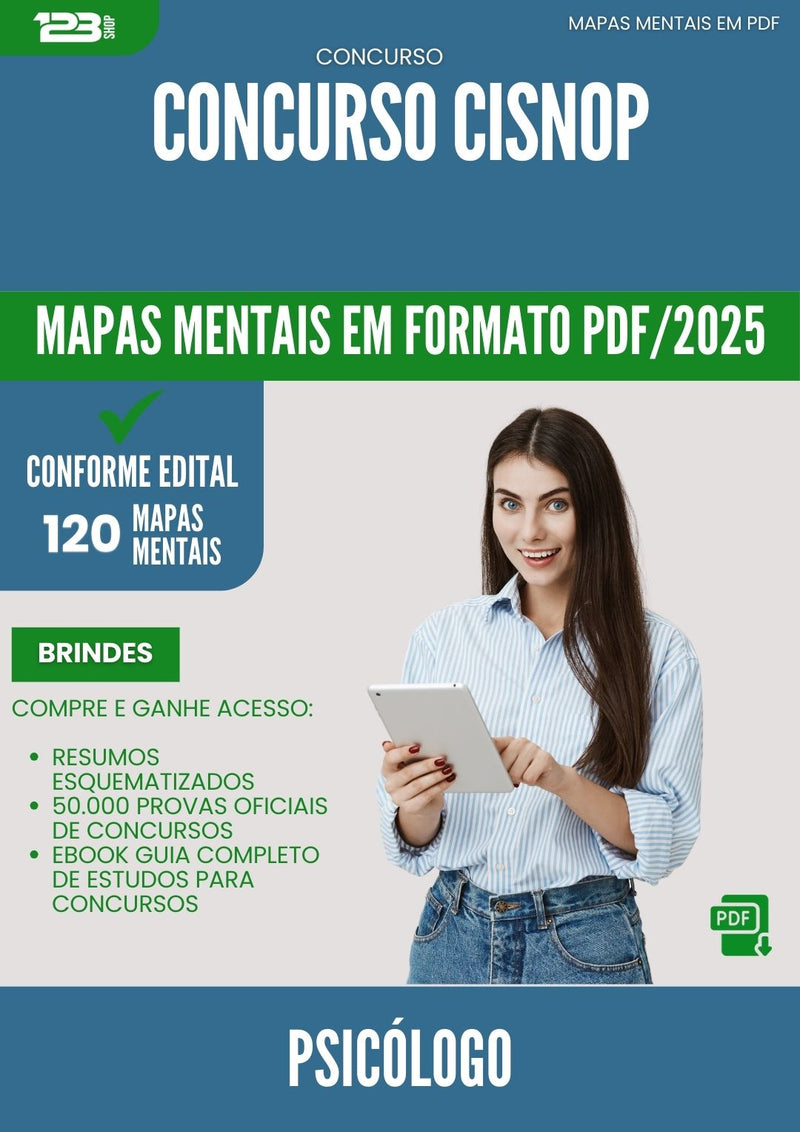 Mapas Mentais para Concurso Psicologo Cisnop 2025 - Conteúdo de Acordo com Edital
