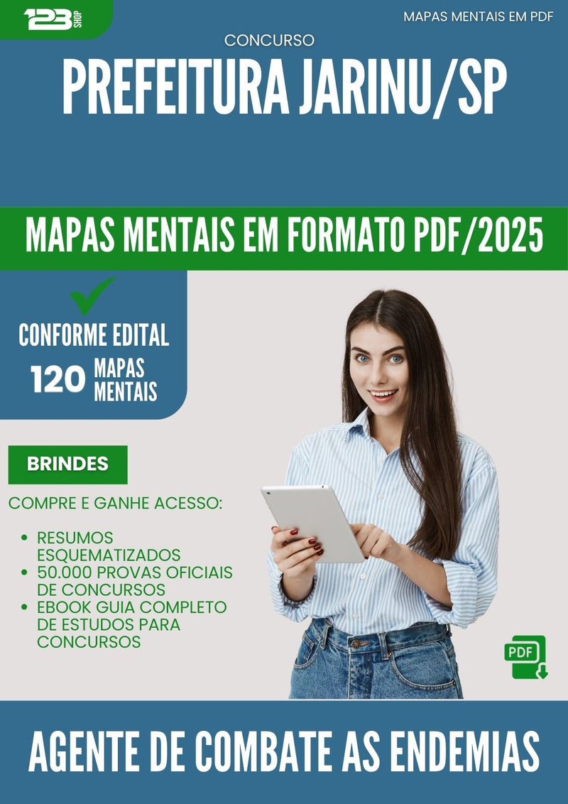 Mapas Mentais para Concurso Agente De Combate As Endemias da Prefeitura Jarinu Sp 2025 - Conteúdo de Acordo com Edital