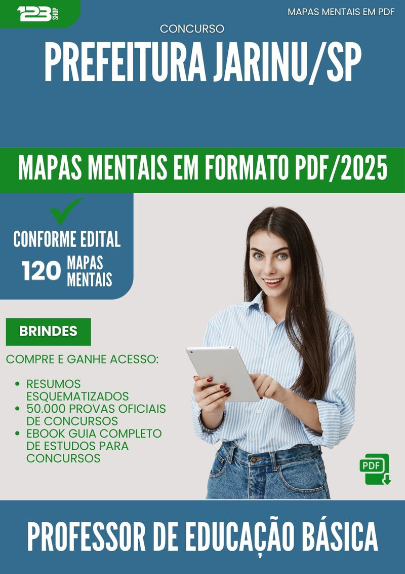 Mapas Mentais para Concurso Professor De Educacao Basica da Prefeitura Jarinu Sp 2025 - Conteúdo de Acordo com Edital