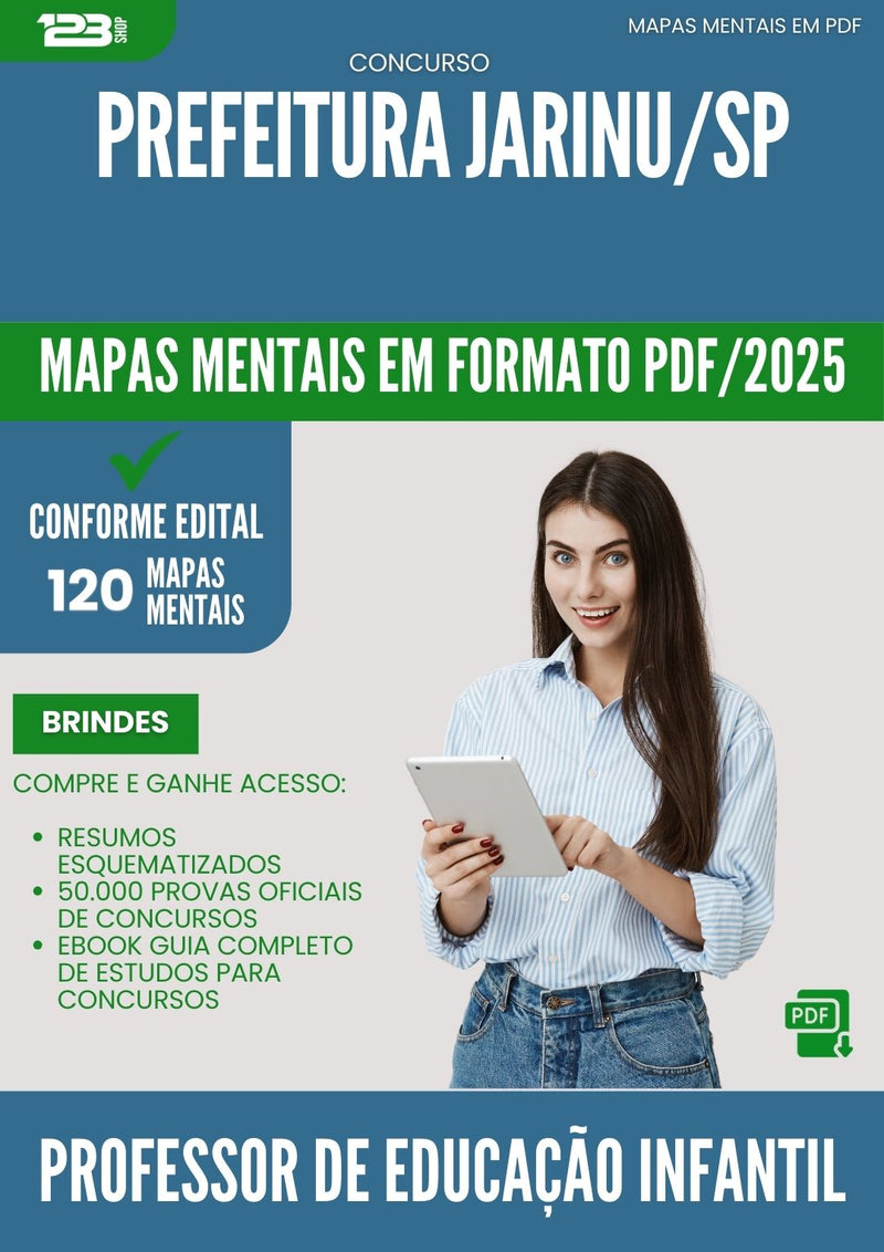 Mapas Mentais para Concurso Professor De Educacao Infantil da Prefeitura Jarinu Sp 2025 - Conteúdo de Acordo com Edital