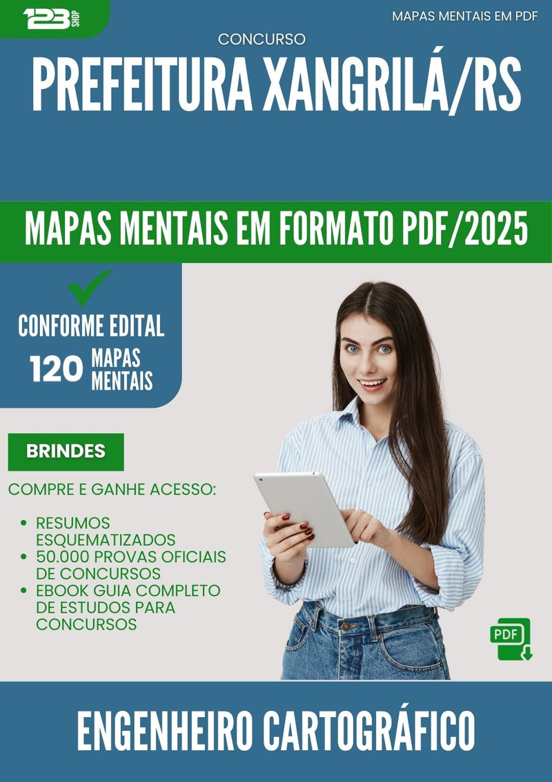 Mapas Mentais para Concurso Engenheiro Cartografico Xangri La Rs 2025 - Conteúdo de Acordo com Edital