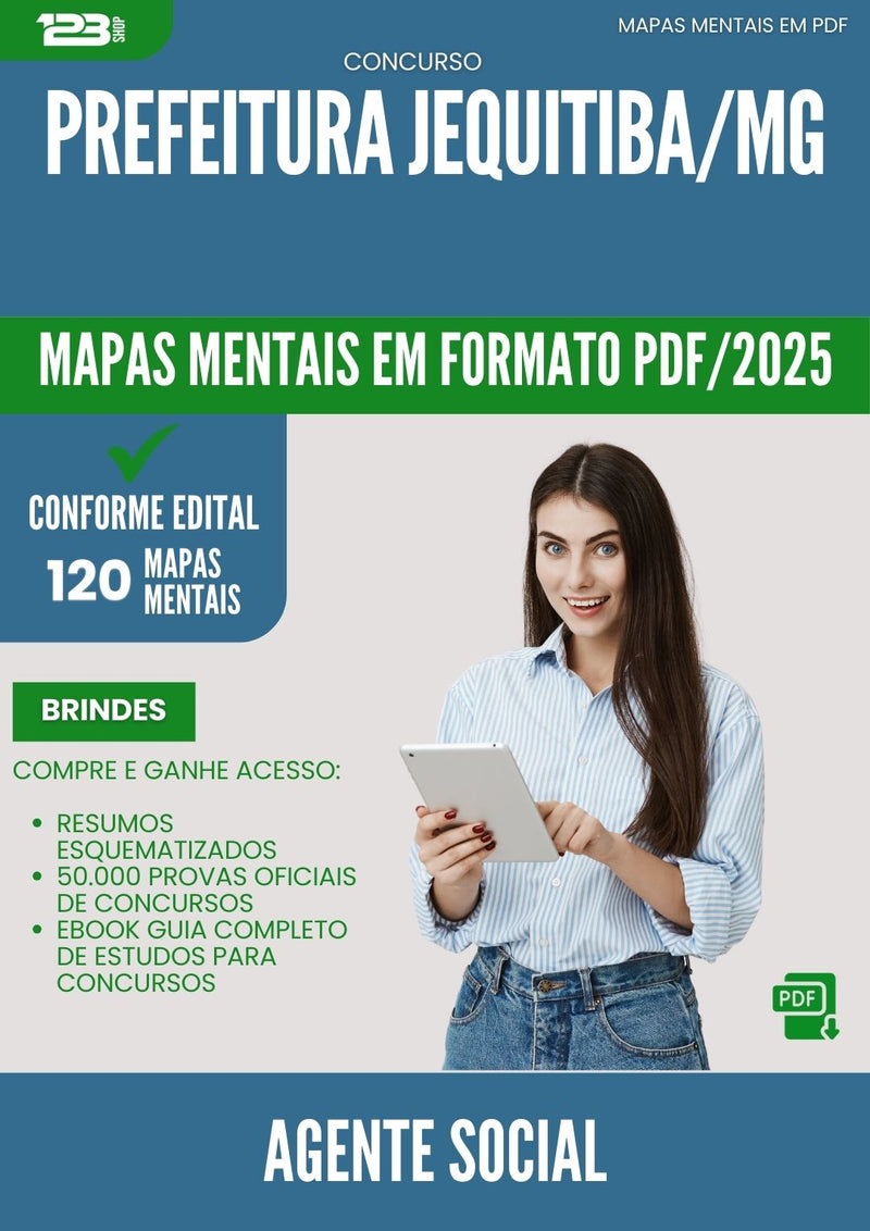 Mapas Mentais para Concurso Agente Social da Prefeitura Jequitiba Mg 2025 - Conteúdo de Acordo com Edital