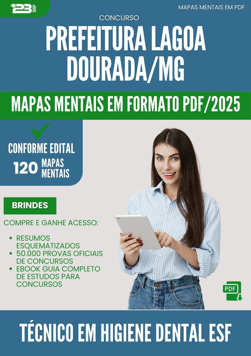 Mapas Mentais para Concurso Tecnico Em Higiene Dental Esf da Prefeitura Lagoa Dourada Mg 2025 - Conteúdo de Acordo com Edital