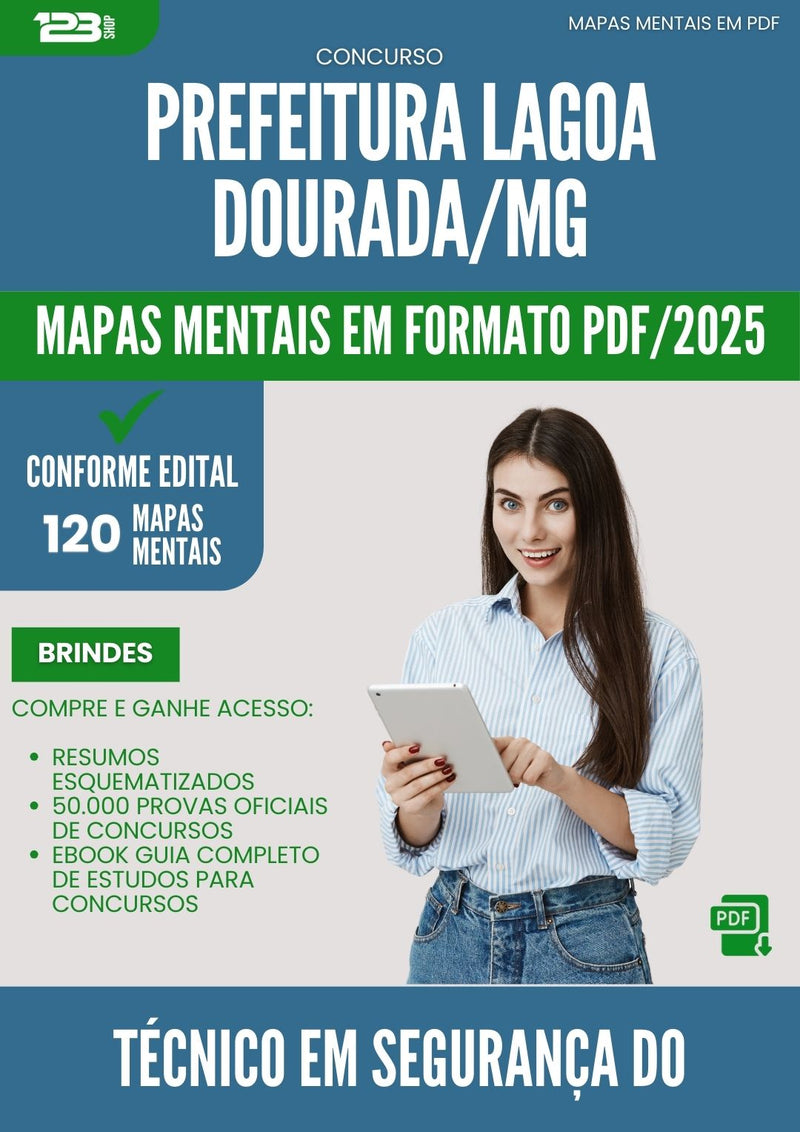 Mapas Mentais para Concurso Tecnico Em Seguranca Do Trabalho da Prefeitura Lagoa Dourada Mg 2025 - Conteúdo de Acordo com Edital