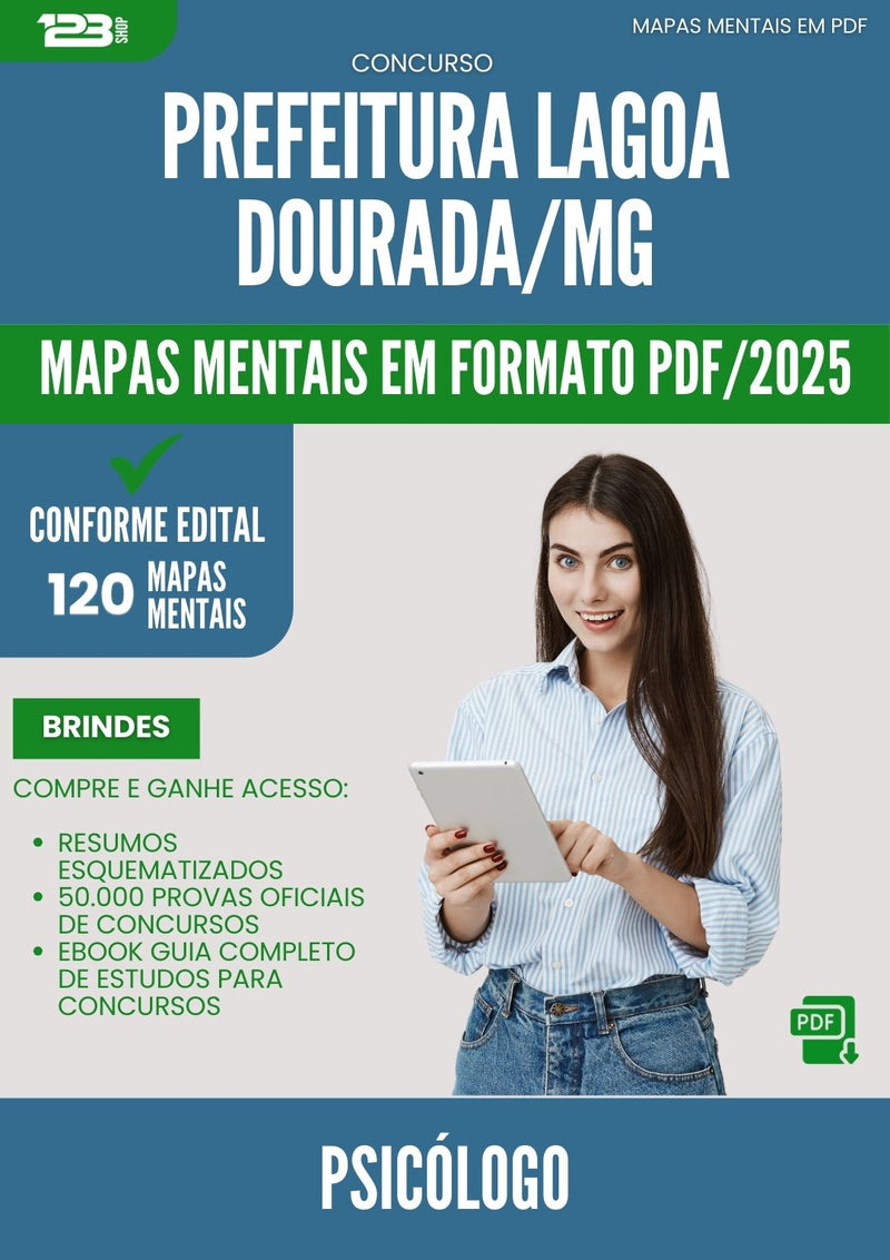Mapas Mentais para Concurso Psicologo da Prefeitura Lagoa Dourada Mg 2025 - Conteúdo de Acordo com Edital