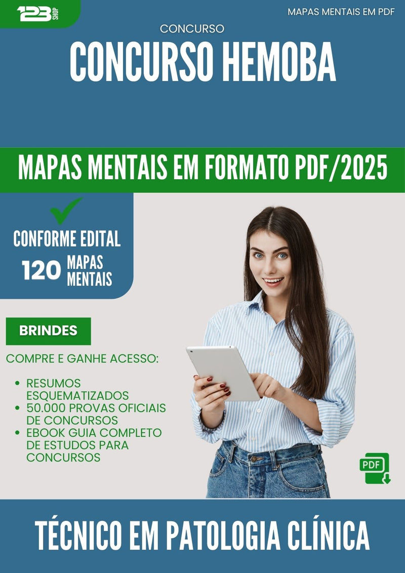 Mapas Mentais para Concurso Tecnico Em Patologia Clinica Hemoba 2025 - Conteúdo de Acordo com Edital