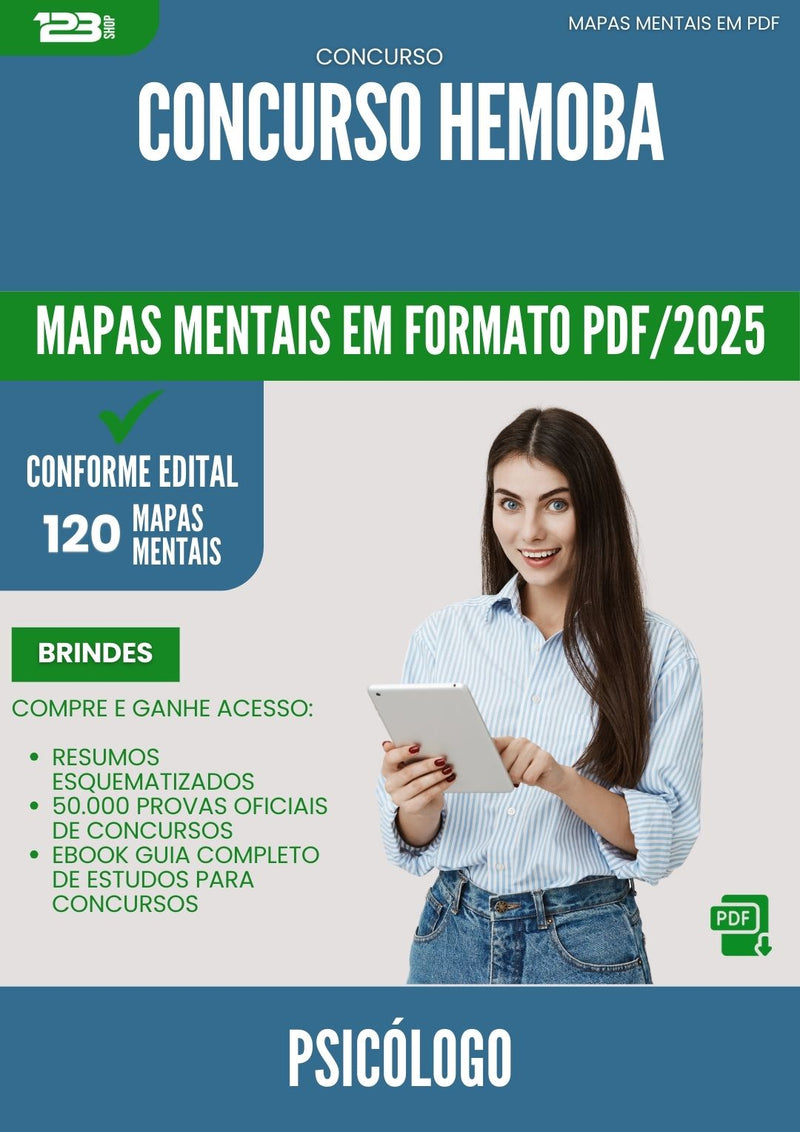 Mapas Mentais para Concurso Psicologo Hemoba 2025 - Conteúdo de Acordo com Edital