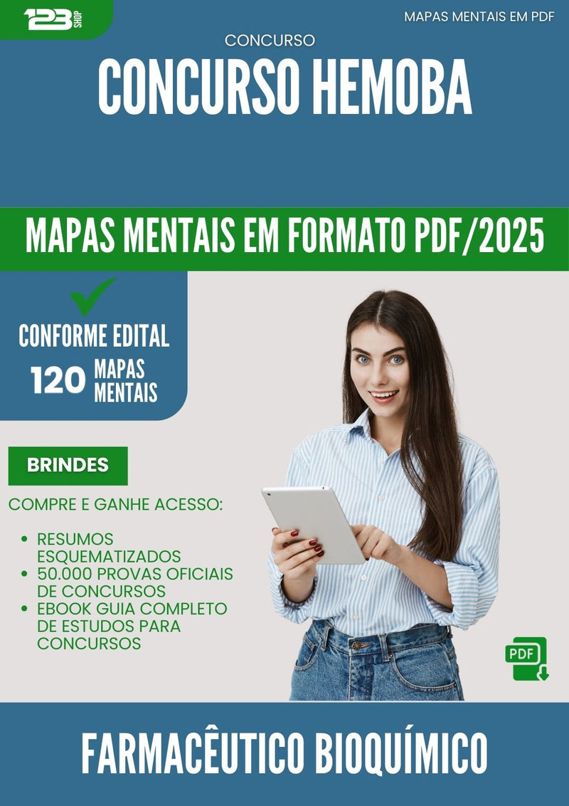 Mapas Mentais para Concurso Farmaceutico Bioquimico Hemoba 2025 - Conteúdo de Acordo com Edital