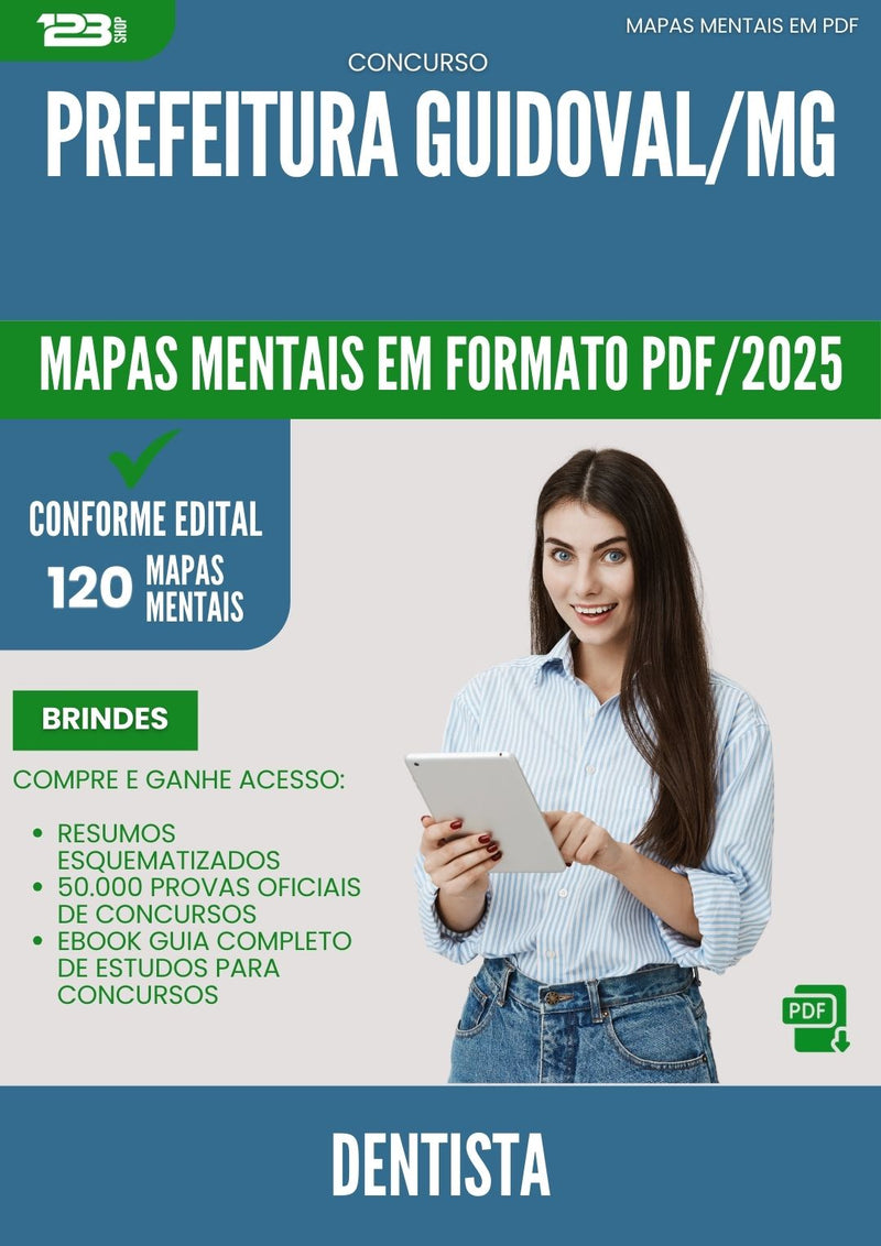 Mapas Mentais para Concurso Dentista da Prefeitura Guidoval Mg 2025 - Conteúdo de Acordo com Edital