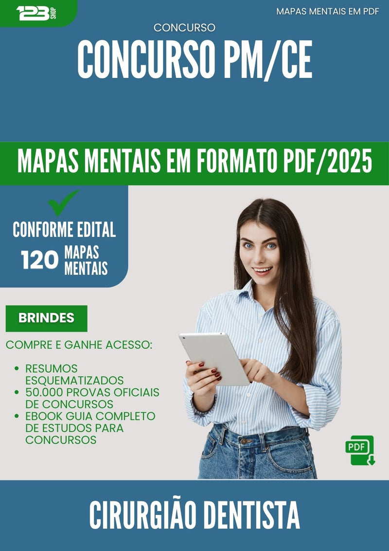 Mapas Mentais para Concurso Cirurgiao Dentista Pm Ce 2025 - Conteúdo de Acordo com Edital