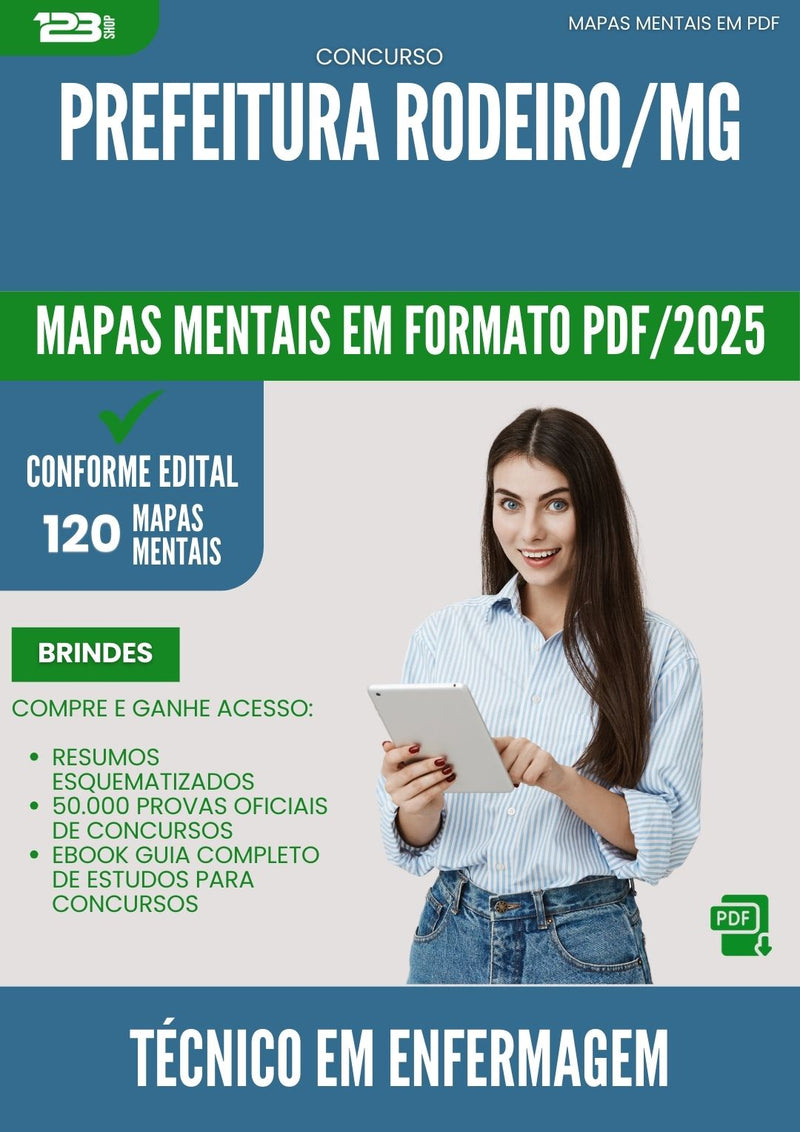 Mapas Mentais para Concurso Tecnico Em Enfermagem da Prefeitura Rodeiro Mg 2025 - Conteúdo de Acordo com Edital