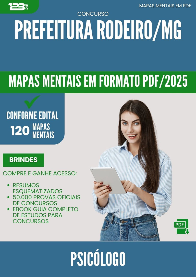 Mapas Mentais para Concurso Psicologo da Prefeitura Rodeiro Mg 2025 - Conteúdo de Acordo com Edital
