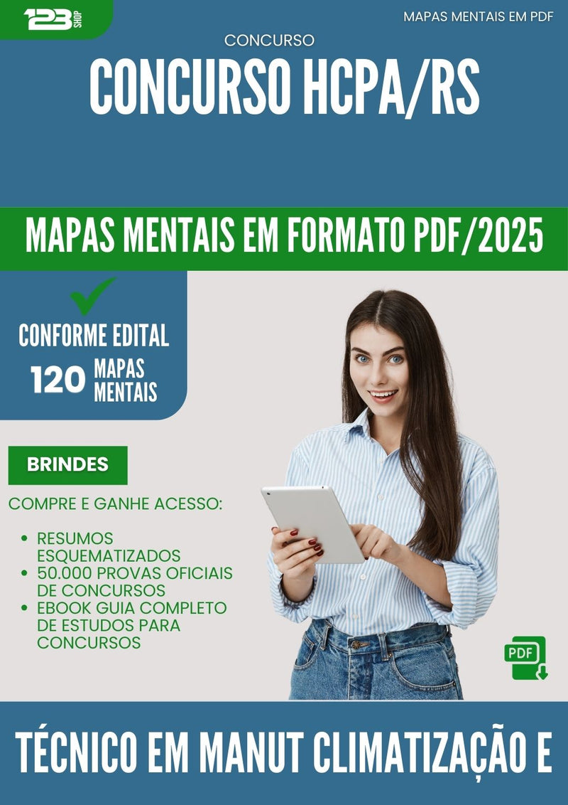 Mapas Mentais para Concurso Tecnico Em Manutencao Climatizacao E Gases Hcpa Rs 2025 - Conteúdo de Acordo com Edital