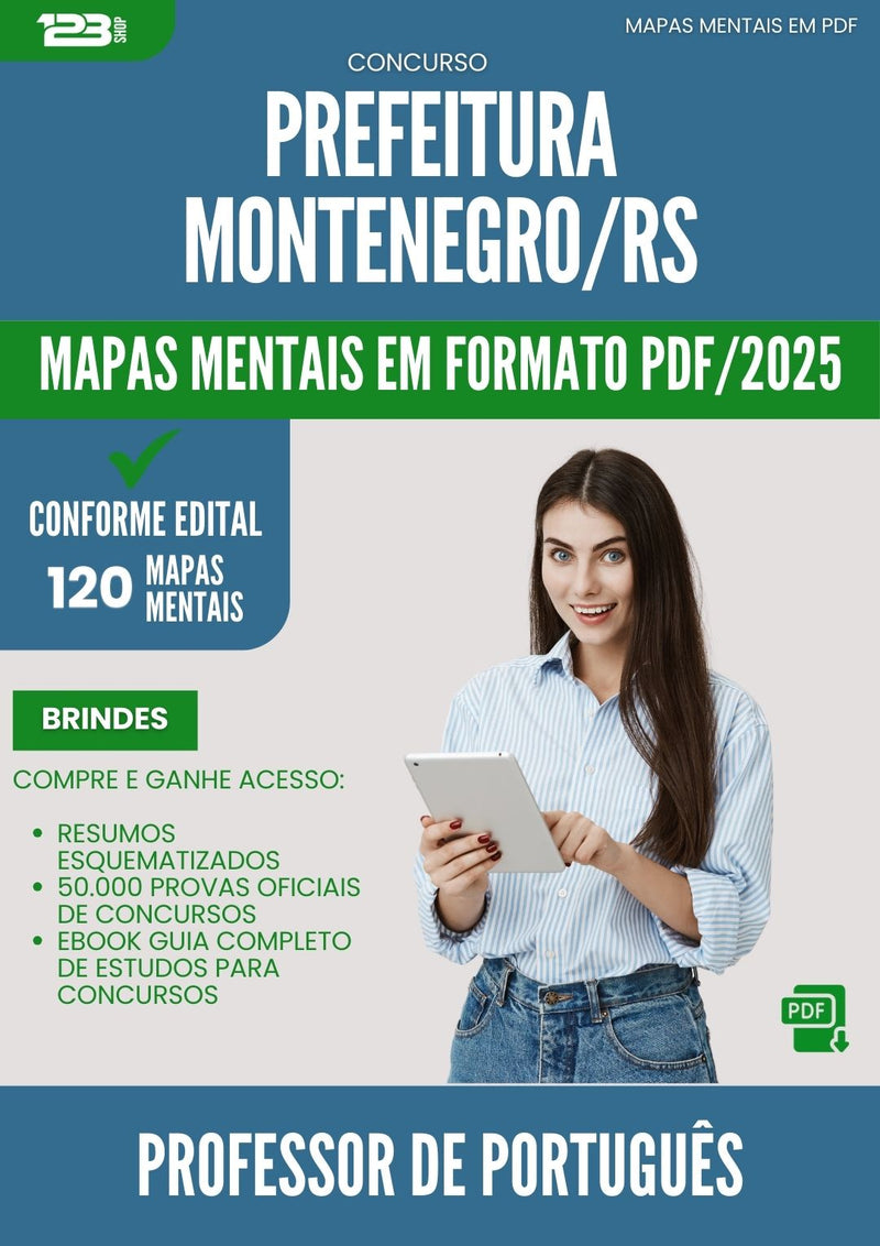 Mapas Mentais para Concurso Professor De Portugues da Prefeitura Montenegro Rs 2025 - Conteúdo de Acordo com Edital