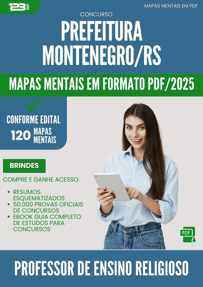 Mapas Mentais para Concurso Professor De Ensino Religioso da Prefeitura Montenegro Rs 2025 - Conteúdo de Acordo com Edital