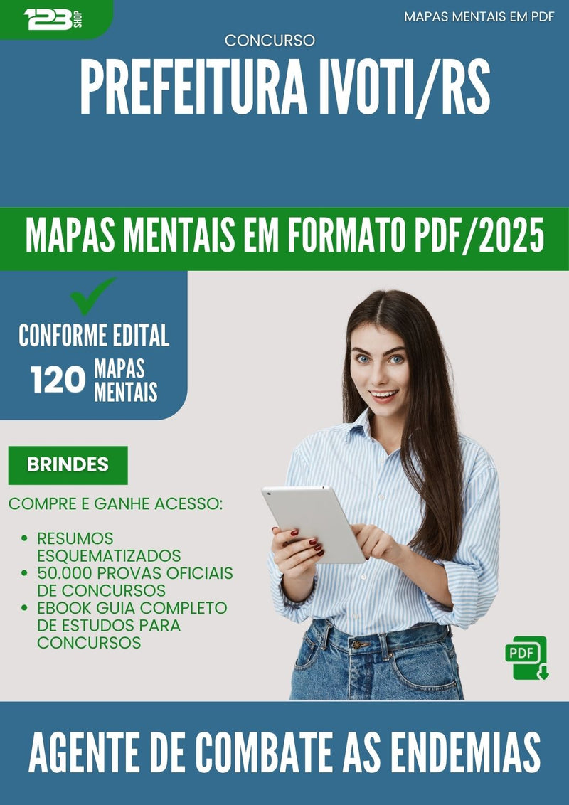 Mapas Mentais para Concurso Agente De Combate As Endemias da Prefeitura Ivoti Rs 2025 - Conteúdo de Acordo com Edital