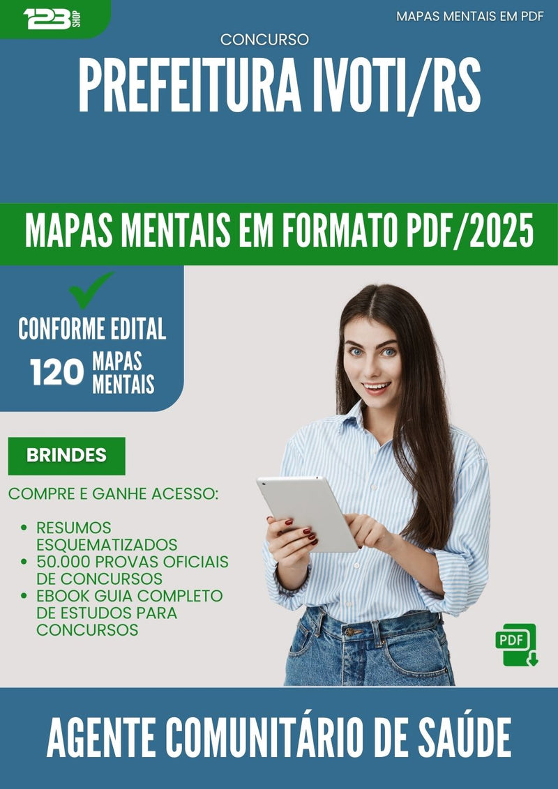 Mapas Mentais para Concurso Agente Comunitario De Saude da Prefeitura Ivoti Rs 2025 - Conteúdo de Acordo com Edital