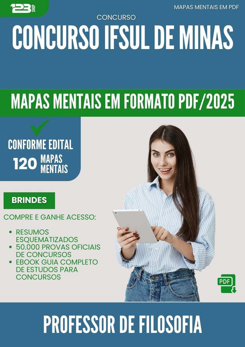 Mapas Mentais para Concurso Professor De Filosofia Ifsuldeminas 2025 - Conteúdo de Acordo com Edital