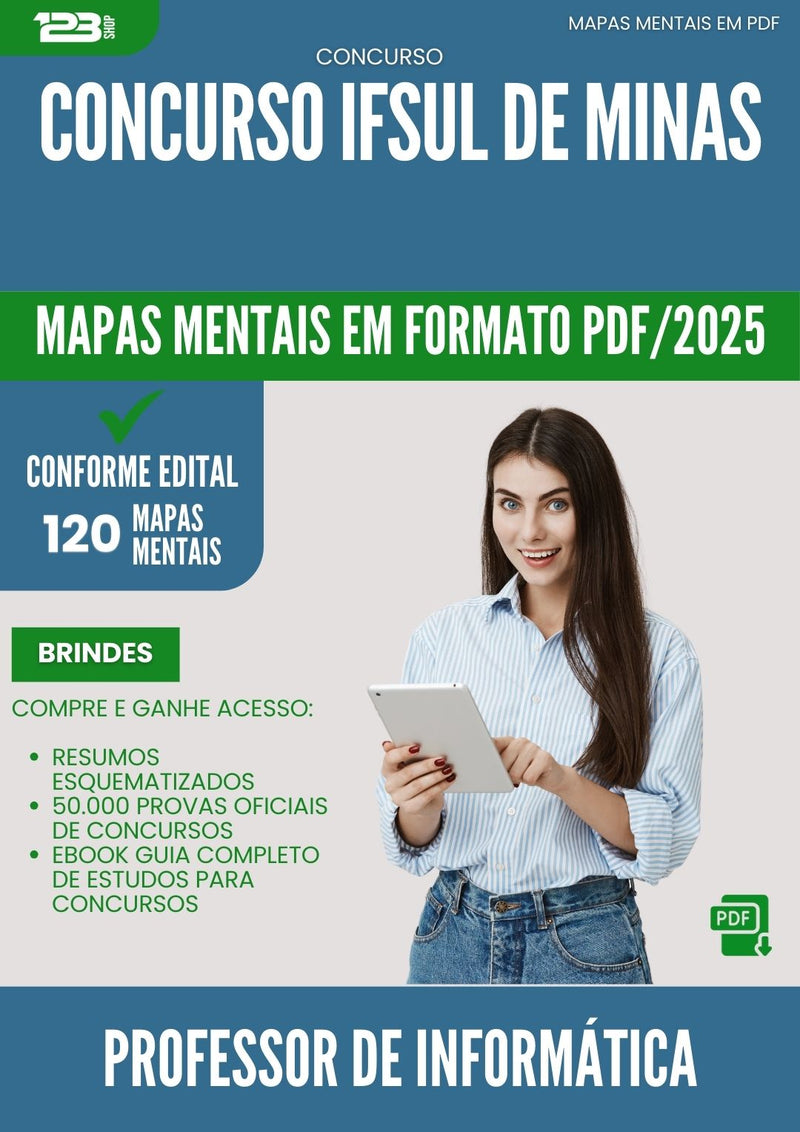 Mapas Mentais para Concurso Professor De Informatica Ifsuldeminas 2025 - Conteúdo de Acordo com Edital