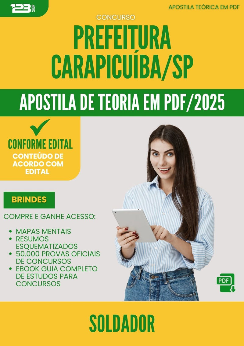 Apostila Teórica para Concurso Soldador Prefeitura da Prefeitura Carapicuiba Sp 2025 - Conteúdo de Acordo com Edital