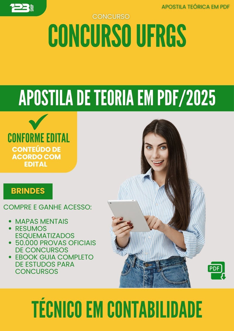 Apostila Teórica para Concurso Tecnico Em Contabilidade Ufrgs 2025 - Conteúdo de Acordo com Edital
