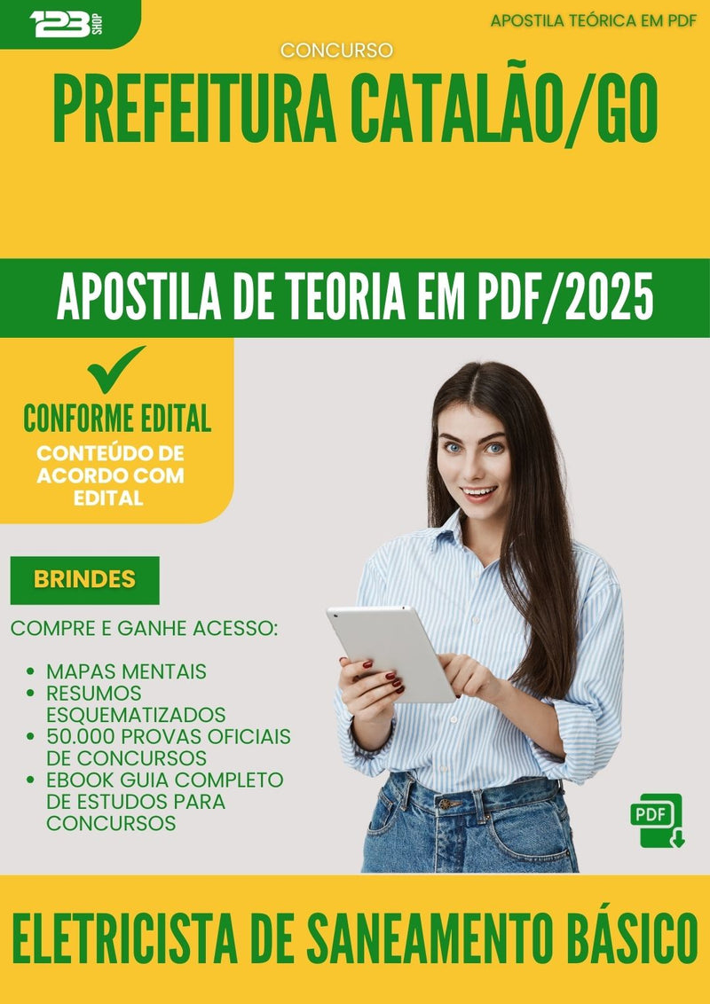 Apostila Teórica para Concurso Eletricista De Saneamento Basico da Prefeitura Catalao Go 2025 - Conteúdo de Acordo com Edital