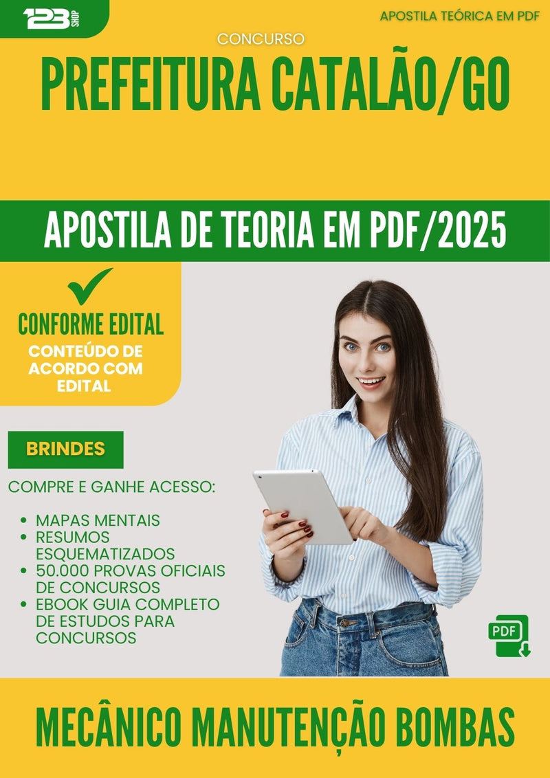 Apostila Teórica para Concurso Mecanico Manutencao Bombas Motores da Prefeitura Catalao Go 2025 - Conteúdo de Acordo com Edital