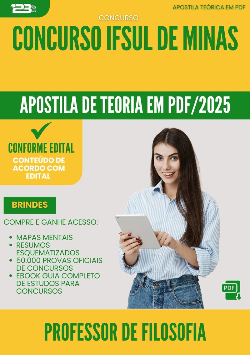 Apostila Teórica para Concurso Professor De Filosofia Ifsuldeminas 2025 - Conteúdo de Acordo com Edital
