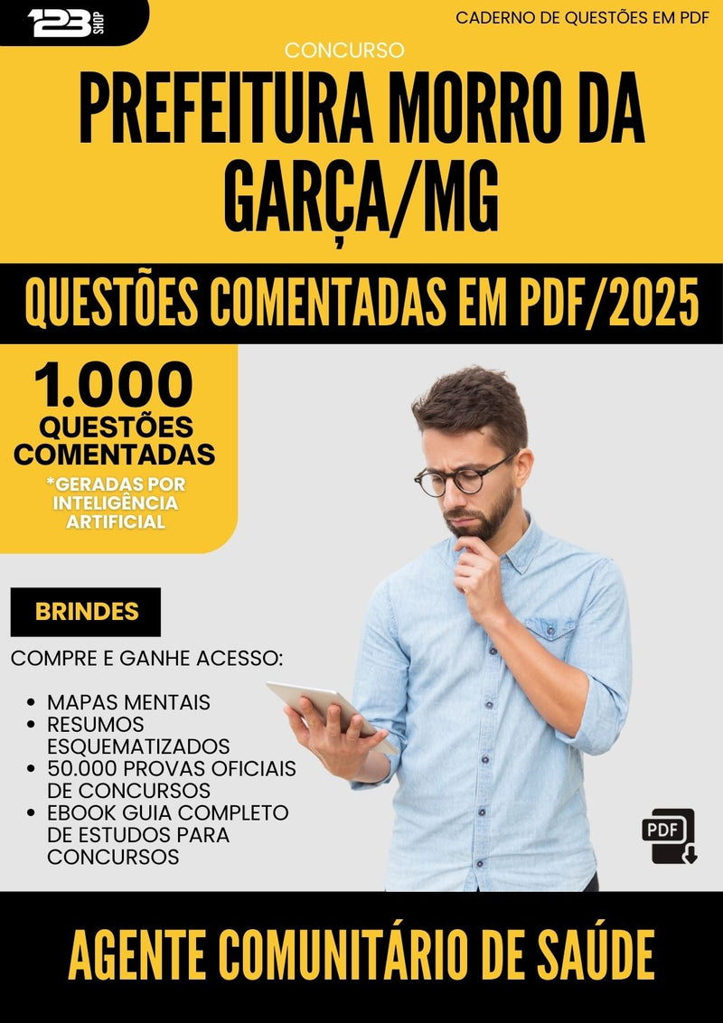 1000 Questões Comentadas para Concurso Agente Comunitario De Saude Morro Da da Prefeitura Garca Mg 2025 - 1000 Questões