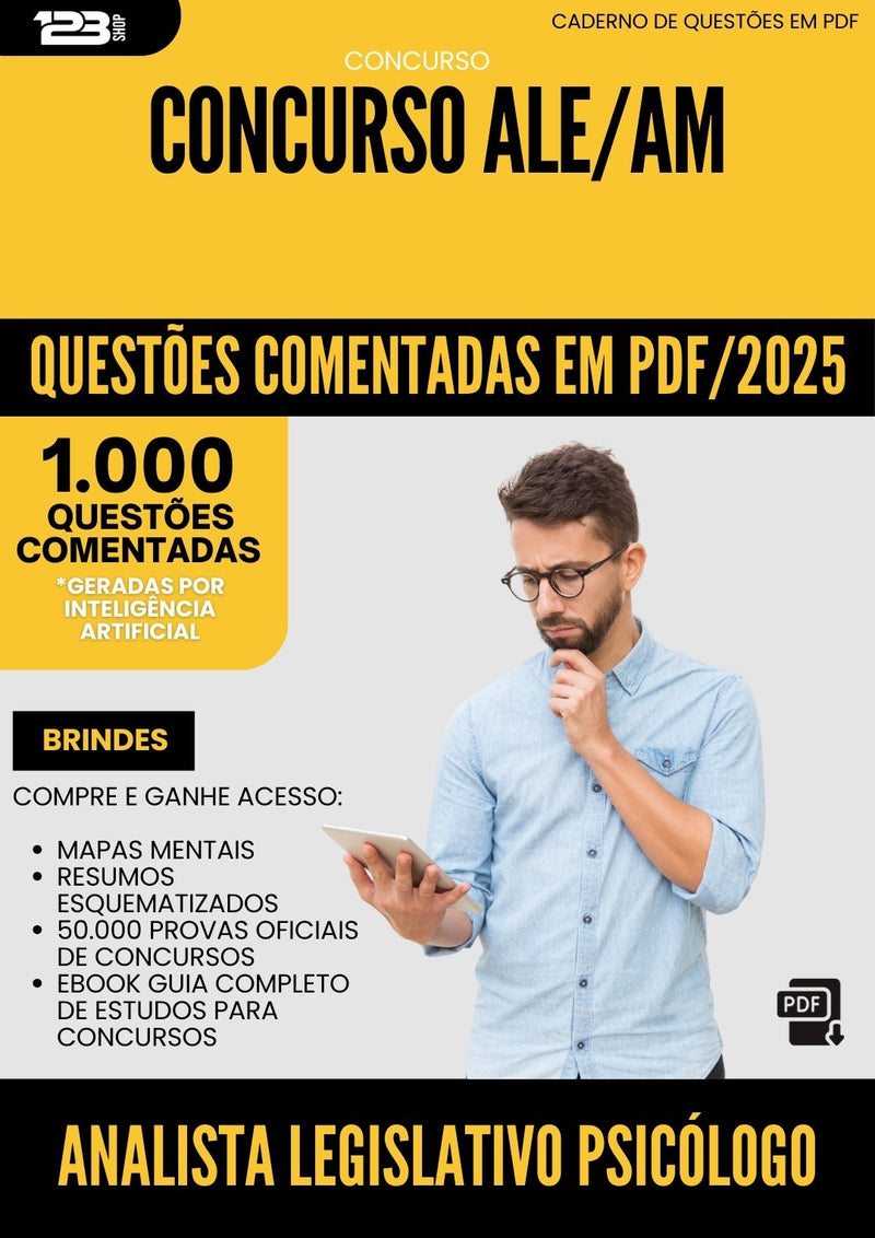 1000 Questões Comentadas para Concurso Analista Legislativo Psicologo Ale Am 2025 - 1000 Questões