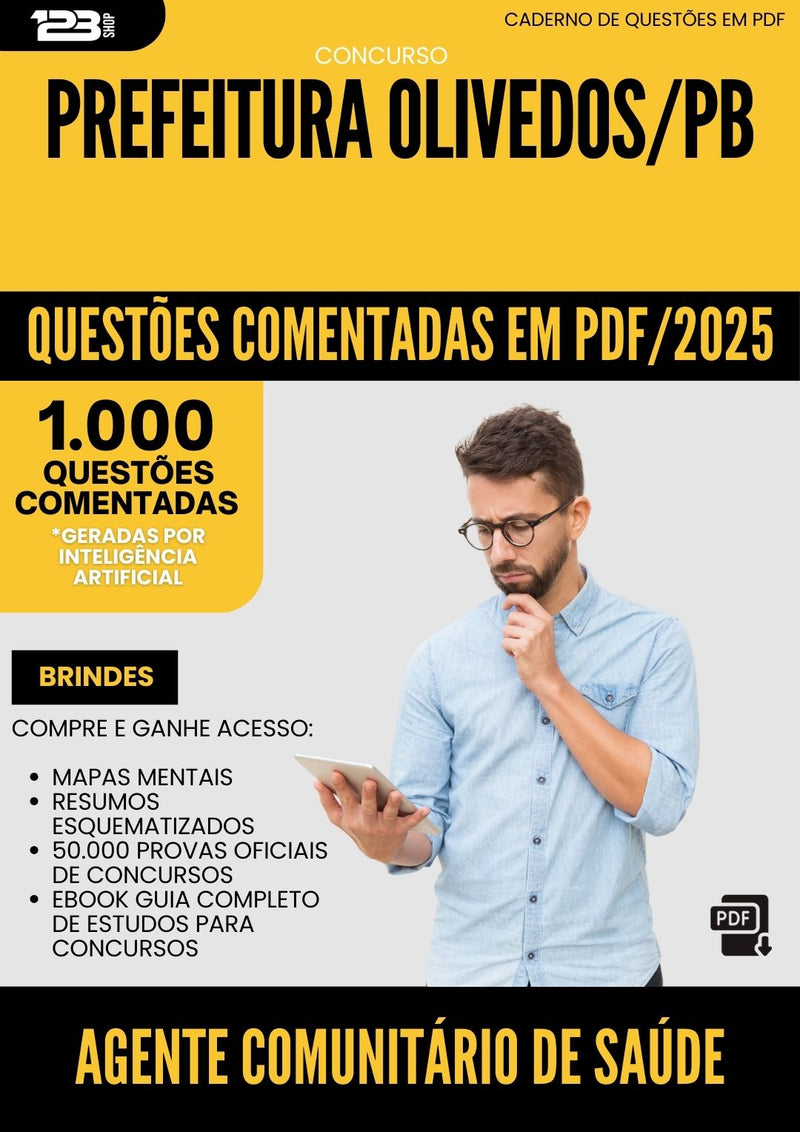 1000 Questões Comentadas para Concurso Agente Comunitario De Saude da Prefeitura Olivedos Pb 2025 - 1000 Questões