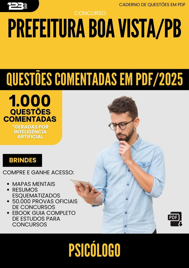 1000 Questões Comentadas para Concurso Psicologo da Prefeitura Boa Vista Pb 2025 - 1000 Questões