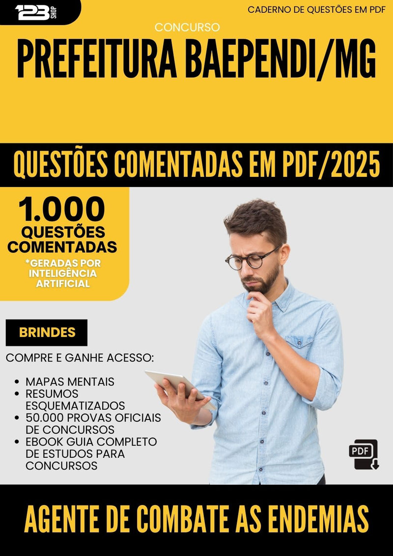 1000 Questões Comentadas para Concurso Agente De Combate As Endemias da Prefeitura Baependi Mg 2025 - 1000 Questões