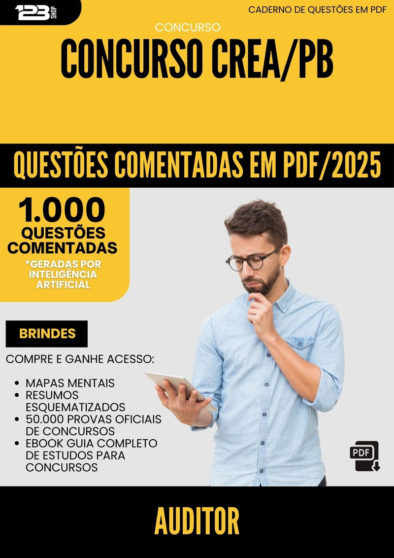 1000 Questões Comentadas para Concurso Auditor Crea Pb 2025 - 1000 Questões