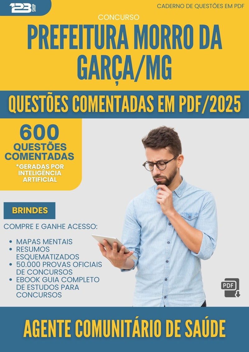 1000 Questões Comentadas para Concurso Agente Comunitario De Saude Morro Da da Prefeitura Garca Mg 2025 - 600 Questões